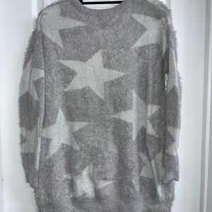 Show Me Your MuMu Gray Leighanne  Grey Fuzzy Oversize Sweater